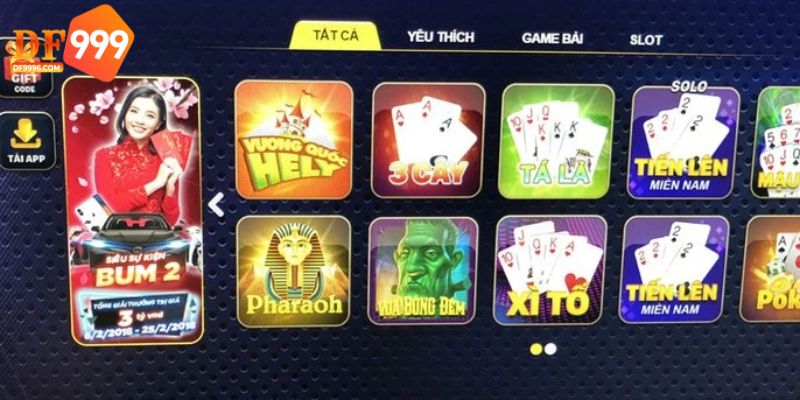 Hệ thống game bài df999 được đầu tư hiện đại